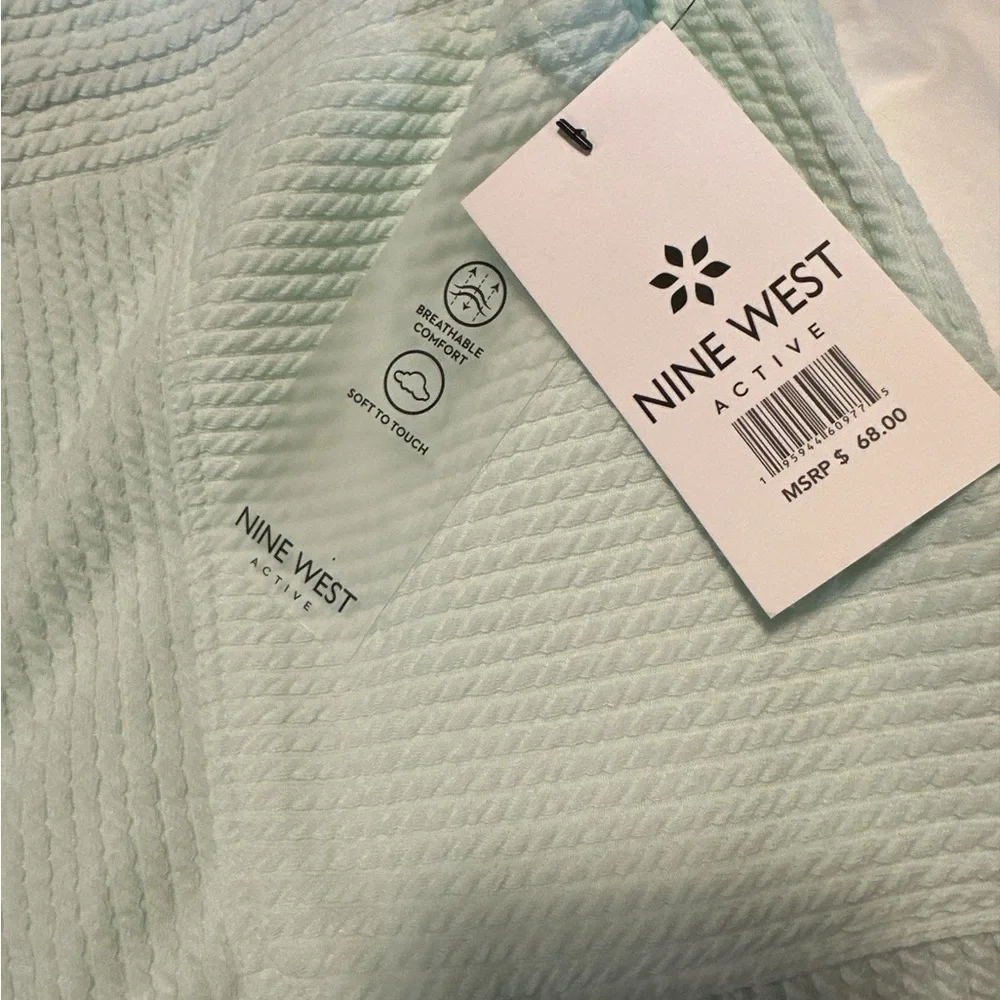 Nine West Mint Green Textured Joggers